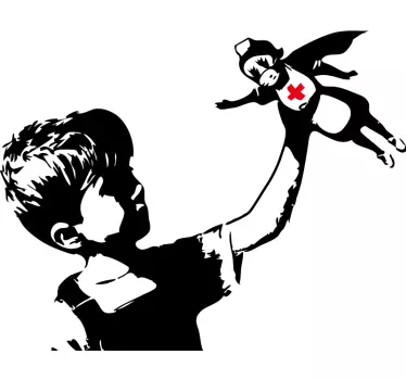 Aufkleber Kunst Superheld Banksy Krankenschwester - TenStickers