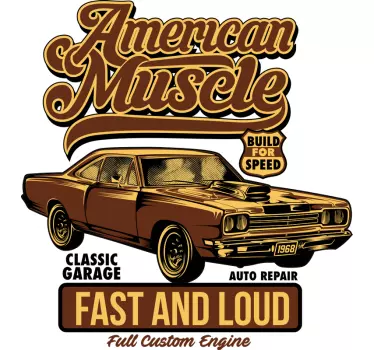 Aufkleber Auto Amerikanischer Oldtimer Salon - TenStickers