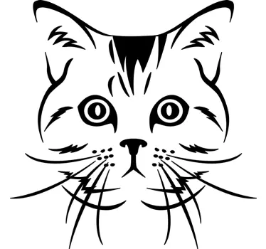 Wandtattoo Tier Katze schaut geradeaus - TenStickers