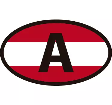 Autoaufkleber Österreich Flagge mit A - TenStickers