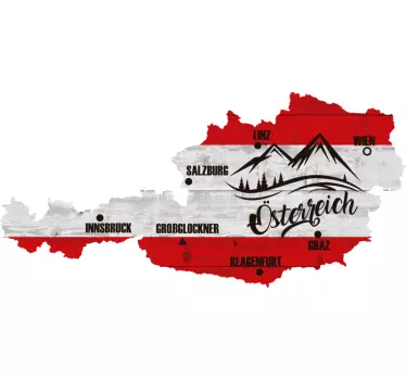 Wandtattoo Österreich Karte - TenStickers