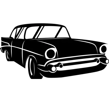 Aufkleber Auto Retro Auto Silhouette - TenStickers