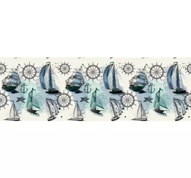 Tapetenbordüre Marine Elemente - TenStickers