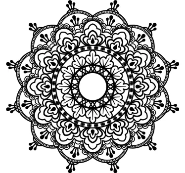 Wandtattoo floral Mandala schwarz-weiß-Bohemien - TenStickers