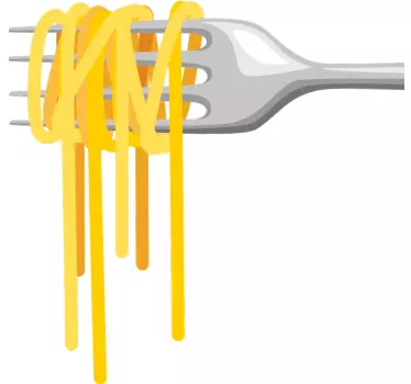 Wandtattoo Essen Gabel mit Spaghetti - TenStickers