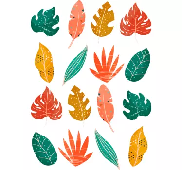 Wandtattoo Pflanze 18 einzigartige blätter - TenStickers
