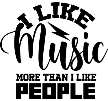 Wandtattoo Zitat ich mag musik mehr als menschen - TenStickers
