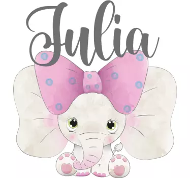 Personalisierte Sticker Elefant mit Baby und Name - TenStickers
