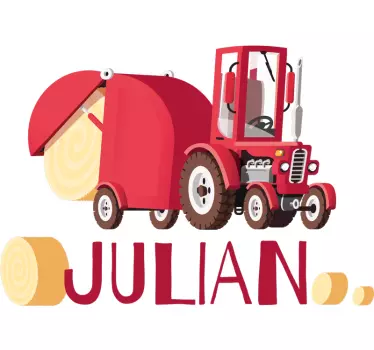 Personalisierte Sticker Traktor mit Namen - TenStickers