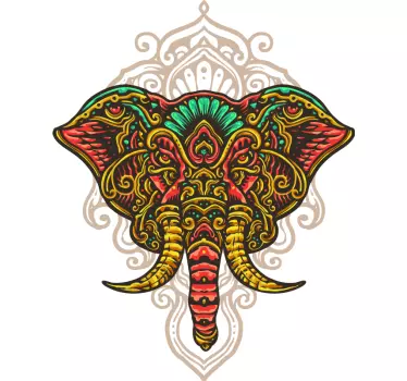 Aufkleber Wildes Tier Dambulla Elefanten Mandala - TenStickers