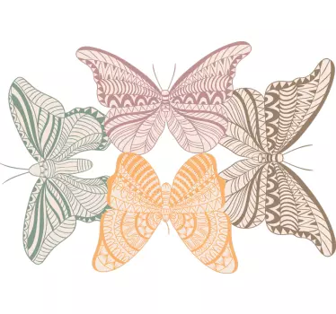 Wandtattoo Schmetterling buntes schmetterlingsarrangement - TenStickers