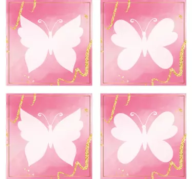 Fliesenfolie Rosa Schmetterlinge - TenStickers