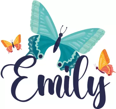 Wandtattoo Schmetterling mit Name - TenStickers