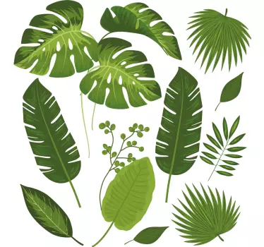 Wandtattoo Pflanze Vielzahl von blättern - TenStickers