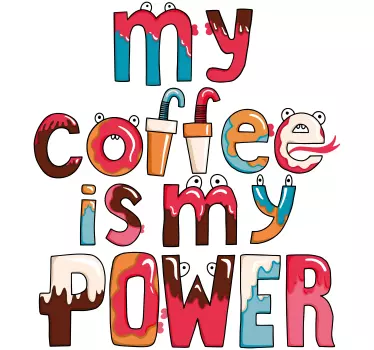 Wandtattoo zitat mein kaffee ist meine kraft - TenStickers