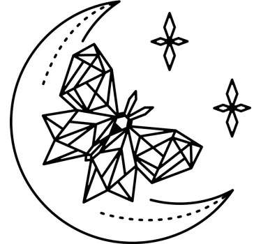 Wandtattoo Schmetterling geometrischer mondschmetterling - TenStickers