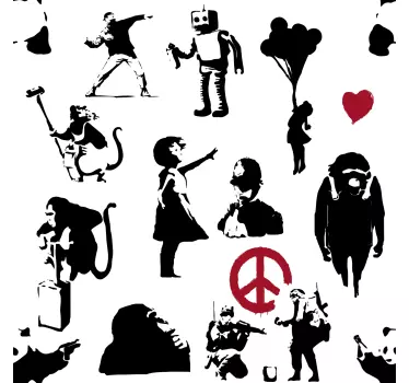 Klebefolie für Möbel Banksy tanzmuster - TenStickers