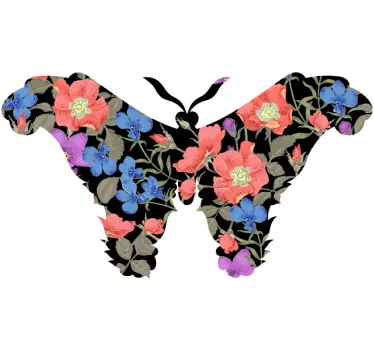 Wandtattoo Schmetterling florale schmetterlingsform - TenStickers