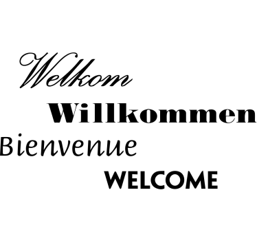 Aufkleber Text Willkommen in verschiedenen sprachen - TenStickers
