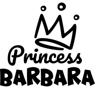 Türfolie Prinzessin krone mit Namen - TenStickers