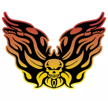 Motorrad aufkleber flamingo schädel flügel - TenStickers