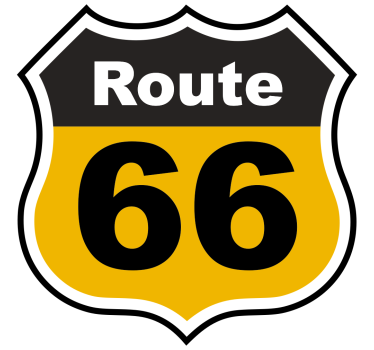 Aufkleber Auto 66 route mit symbol - TenStickers