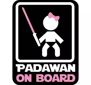 Weiblicher Padawan on Board Baby on Board Aufkleber - TenStickers