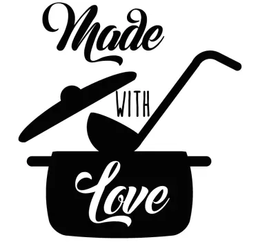Wandtattoos Küche Küche mit liebe gemacht - TenStickers