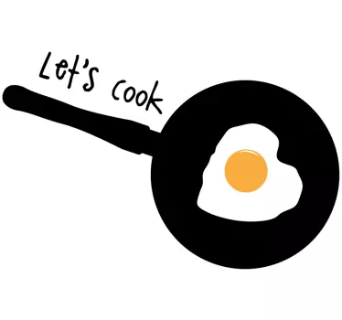 Wandtattoos Küche Lass uns mit spiegelei kochen - TenStickers