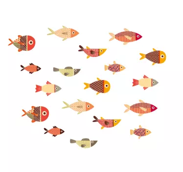 Fisch Aufkleber Runde bunte fische - TenStickers