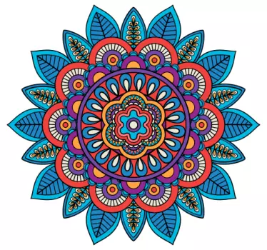 Aufkleber floral Helles buntes mandala - TenStickers