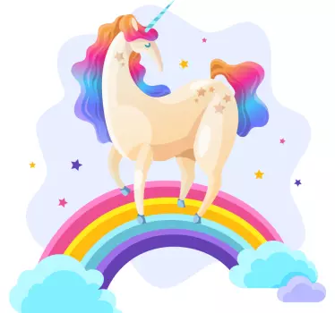 Kino Aufkleber Regenbogen einhorn - TenStickers