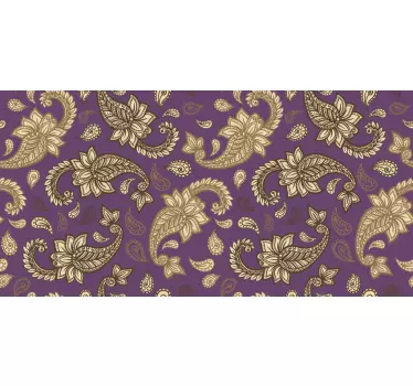 Klebefolie für Möbel Lila und goldenes paisley - TenStickers