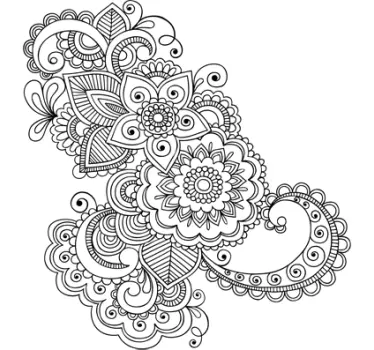 Wandtattoo asiatisches Blumenmuster Ornament - TenStickers