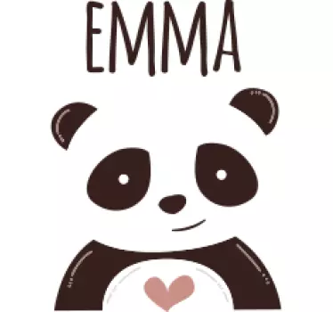 Sticker Baby Glücklicher panda mit Namen - TenStickers