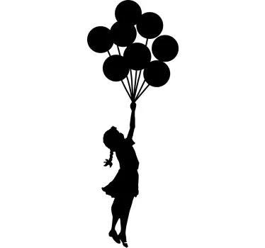Banksy Mädchen mit Luftballons Wandtattoo Wohnzimmer - TenStickers