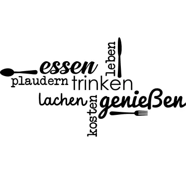 Spruch für Zuhause Essen und textur genießen - TenStickers
