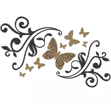 Wandaufkleber Schmetterling Verzierung mit schmetterling - TenStickers