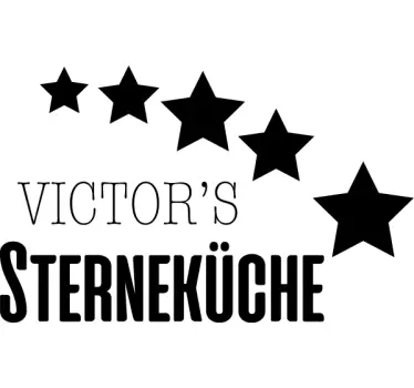 Deutscher Spruch Sticker Sternenküche mit personalisiertem Namen - TenStickers