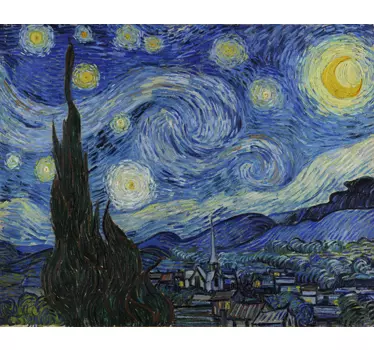 Van Gogh Sternennacht Aufkleber - TenStickers