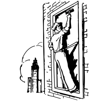 Wandtattoo Umrisse Fensterputzer - TenStickers