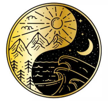 Wandtattoo Weltall Mond ying yang - TenStickers
