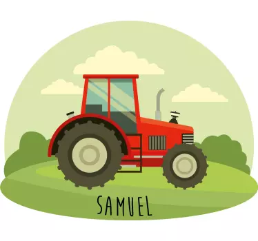 Traktor mit Namen Wandtattoo Kinderzimmer - TenStickers