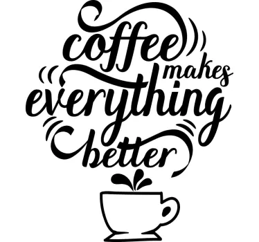Aufkleber Text Schriftzug zitat kaffee mit skizze cafe - TenStickers