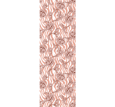 Kühlschrank Sticker Zebradruck und zierblumenkoralle - TenStickers