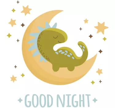 Dino Aufkleber Gute nacht mit dinosaurier - TenStickers
