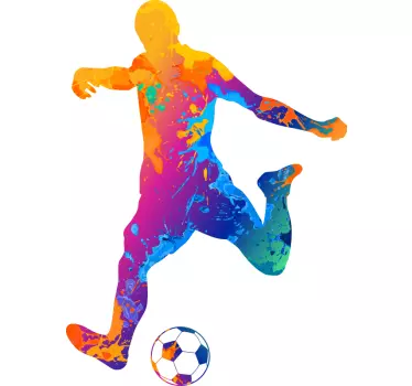 Bunter Fußballspieler Wandtattoo Jugendzimmer - TenStickers