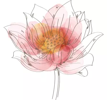 Blume Aufkleber Lotus lilly aquarell - TenStickers