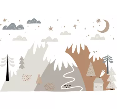Wandstickers Kinderzimmer Skandinavische berge alika - TenStickers