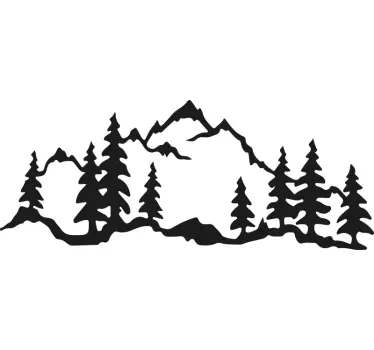 Wandtattoo pflanzen bergkiefer silhouette - TenStickers